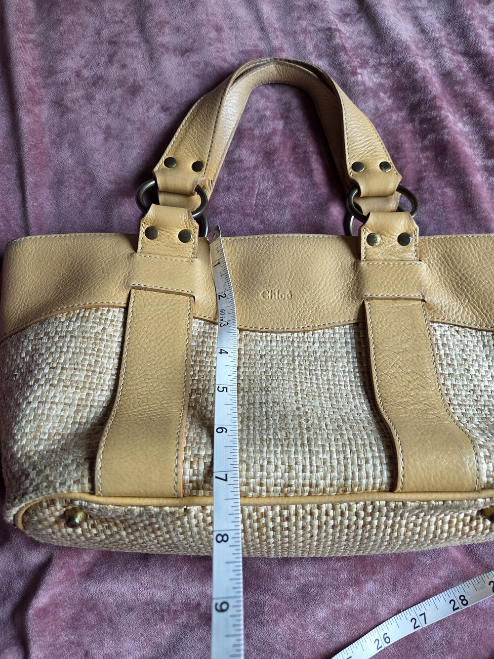 Chloe Basket Bag Straw Raffia Tote / Shoulder Bag - Picture 2 of 13